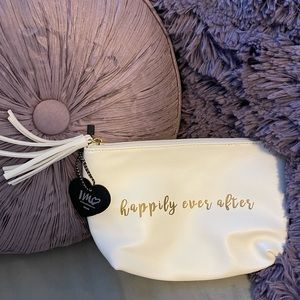 Happily Ever After Wedding wristlet pouch Clutch in white. NWT